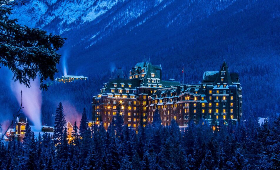 Fairmont Banff Springs hotel in winter