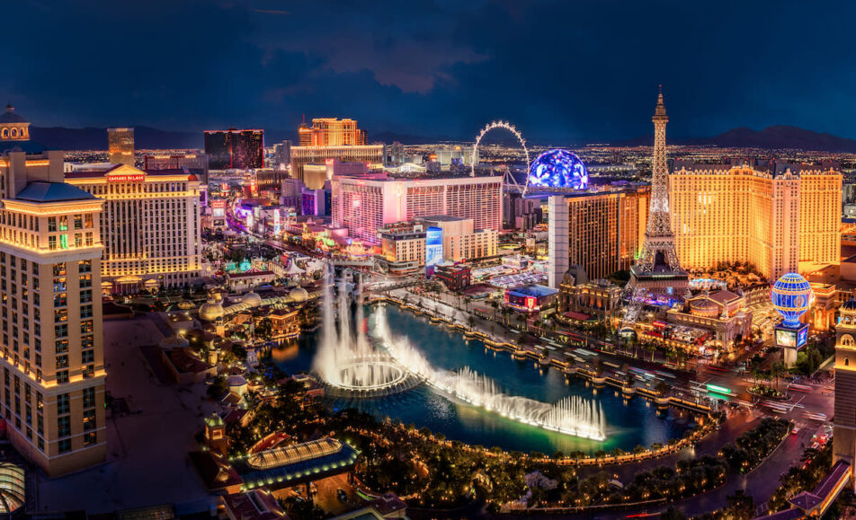 Las Vegas Strip arial shot